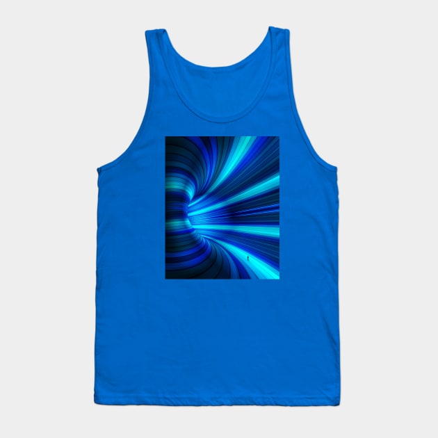 Blue mirrorlab  tunnel Tank Top by circlestances